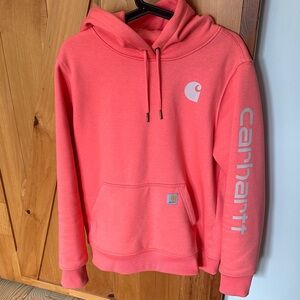 Carhartt Coral Pink Logo Hoodie